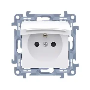 Розетка Kontakt-Simon CGZ1B.01/11, IP44, 250 В, пластиковый корпус, 86×86×44 мм, белая
