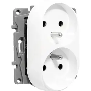 Double electrical socket Legrand Niole 2P+Z white model 764542