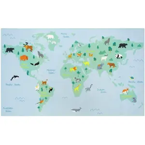 Bērnu paklājs Associated Weavers Mapa Świata Deluxe 120 x 195 cm — pasaules karte