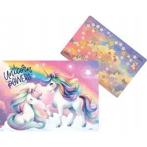 Table mat Derform model PLAJR16, single-use placemat 290 x 400 mm, unicorn print