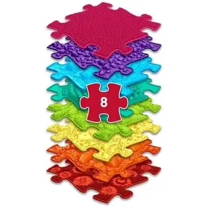 ASKATO sensory orthopedic mat set 8-in-1 Rainbow — 8 sensory puzzle pieces (MFK-079)