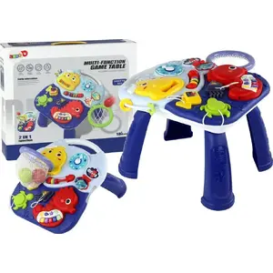 Children's Educational Activity Table 2-in-1 LEANToys model 17671 — marine animals theme, piano, clock, basket for balls
