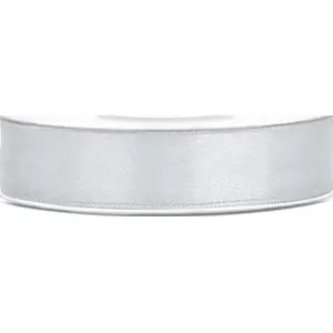 Satin ribbon silver 12 mm x 25 m, No name AL122TIT – decorative and craft ribbon