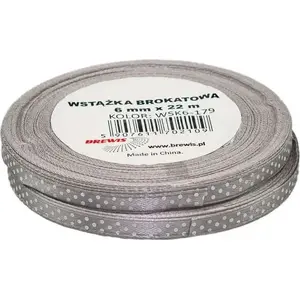 BREWIS satin ribbon 6 mm dotted WSK6-179 — BREWIS Wstążka satynowa
