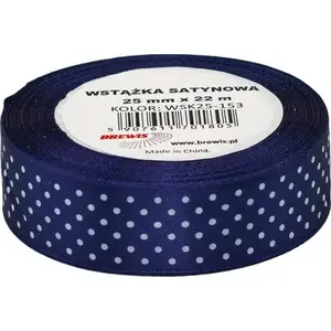 Satin ribbon BREWIS WSK25-153 — 25 mm width, dotted pattern
