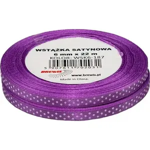 Ribbon BREWIS Wstążka satynowa 6 mm with dot pattern (WSK6-187) by BREWIS