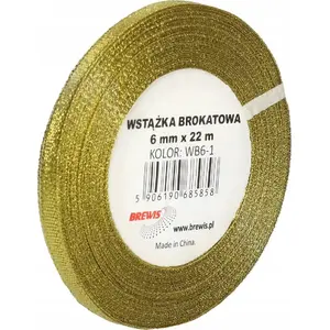 Decorative Christmas Ribbon TEKA glitter gold 6 mm x 22 m