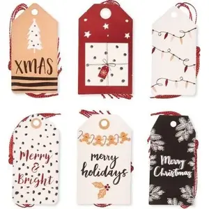 Gift Tags with String Dalprint AM767DLP — 'Merry Holidays', Pack of 24