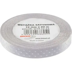 Satin ribbon BREWIS 12 mm x 22 m, dotted pattern, color 11