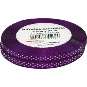 Ribbon BREWIS satin ribbon with dots 6 mm WSK6-34 by BREWIS