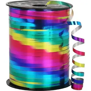 Decorative Holographic Ribbon Lean 5 mm x 450 m — colorful rainbow craft trim