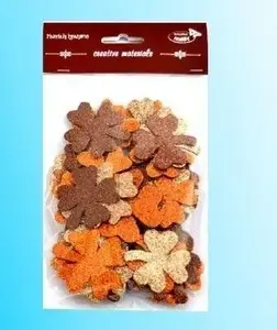 TEKA Koniczyny brokatowe brown decorative clover shapes, pack of 44 pieces