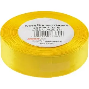 Satin Ribbon BREWIS 25 mm / 32 mm, color 143 Yellow, BREWIS AA060BRW