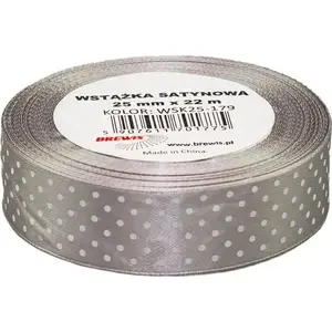 Satin ribbon BREWIS WSK25-179 25 mm, polka dot pattern