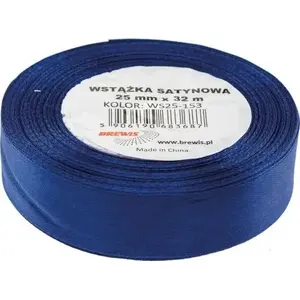 Ribbon BREWIS satin ribbon 25 mm / 32 mm color 153 navy blue
