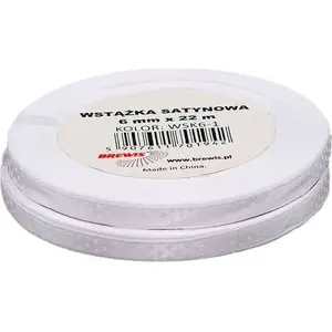 Satin ribbon BREWIS Wstążka satynowa kropki 6 mm x 22 m, color 1