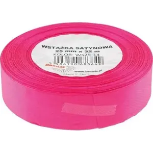 Ribbon BREWIS satin 25 mm / 32 mm color 14 pink fluo