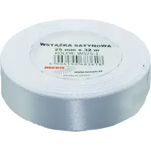 Ribbon BREWIS satin ribbon 25 mm / 32 mm white – BREWIS AA073BRW