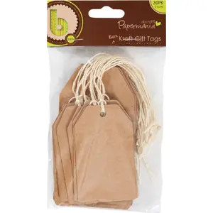 Gift tags Dalprint PAPERMANIA Kraft, pack of 20, cardboard gift labels