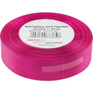 Satin ribbon BREWIS AA055BRW 25 mm / 32 mm width, color 27 fuchsia