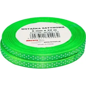 Satin ribbon BREWIS WSK6-52 — 6 mm width, polka dot pattern