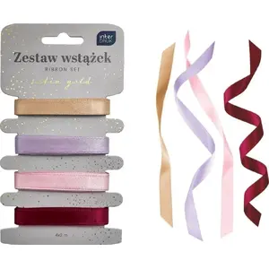 Ribbon set INTERDRUK Satin Gold 4 pieces x 2 m – decorative satin ribbons