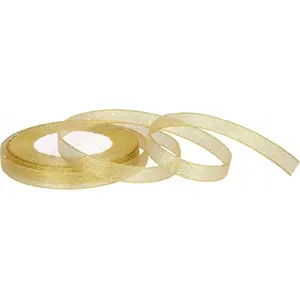 Gold Glitter Ribbon TEKA 12 mm × 22 m – decorative craft ribbon