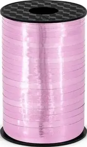 Plastic metallic ribbon PartyDeco 5 mm pink — decorative crafting and gift wrapping