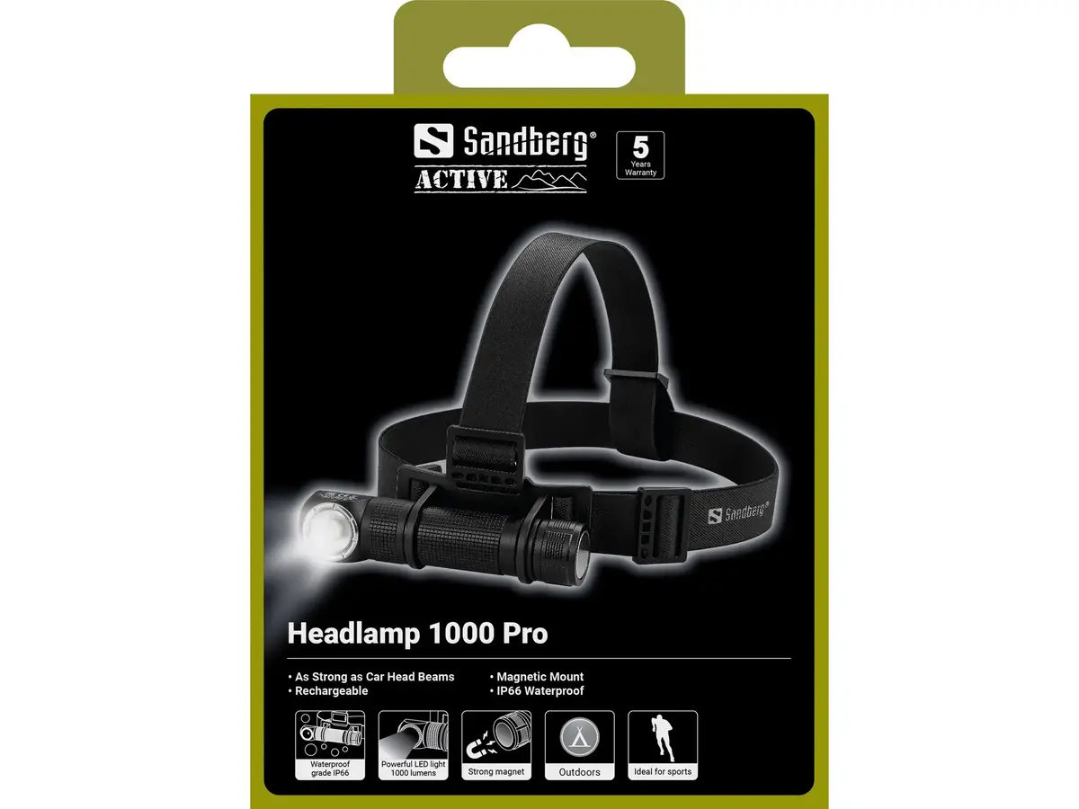 SANDBERG Headlamp 1000 Pro galvas LED lampa Photo 7