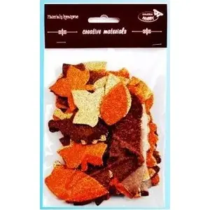 TEKA cosmetic glitter leaf sheets, brown tone, pack of 60