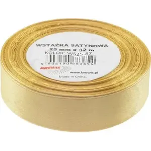 Ribbon BREWIS satin ribbon 25 mm / 32 mm color 87 gold