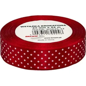 Satin Ribbon BREWIS WSK25-33 25 mm — dotted pattern
