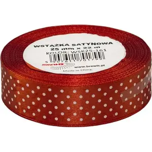 Satin Ribbon BREWIS WSK25-161 25 mm — dotted pattern