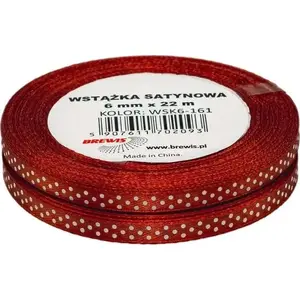 Ribbon BREWIS satin 6 mm dotted pattern WSK6-161 by BREWIS