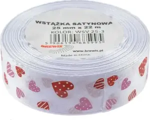 Satin ribbon BREWIS Wstążka satynowa serca 25 mm, color 3