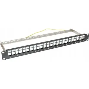 Patch panel TKH 19" 1U unpopulated, 24 ports, black (CCAS-PAEM-24)