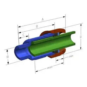 Coupling AGAflex AK GZ 1 and 1/4" - model 10010004, threaded plumbing connector