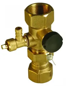 Afriso service quick connector with shut-off valve 2x1, 10 bar, 120°C