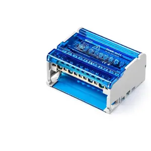 Modular four-pole distribution terminal block Simet ShNK 4x11 for TS35 rail — 4x(7x6mm², 2x25mm², 2x35mm²)