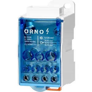 Распределительный блок ORNO OR-LZ-8207/500 500A для электрических щитов и шинных соединений