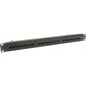 Patch panel TKH CCAS-PA5E-24UTP-O 1U 19" 24xRJ45 UTP black with shelf