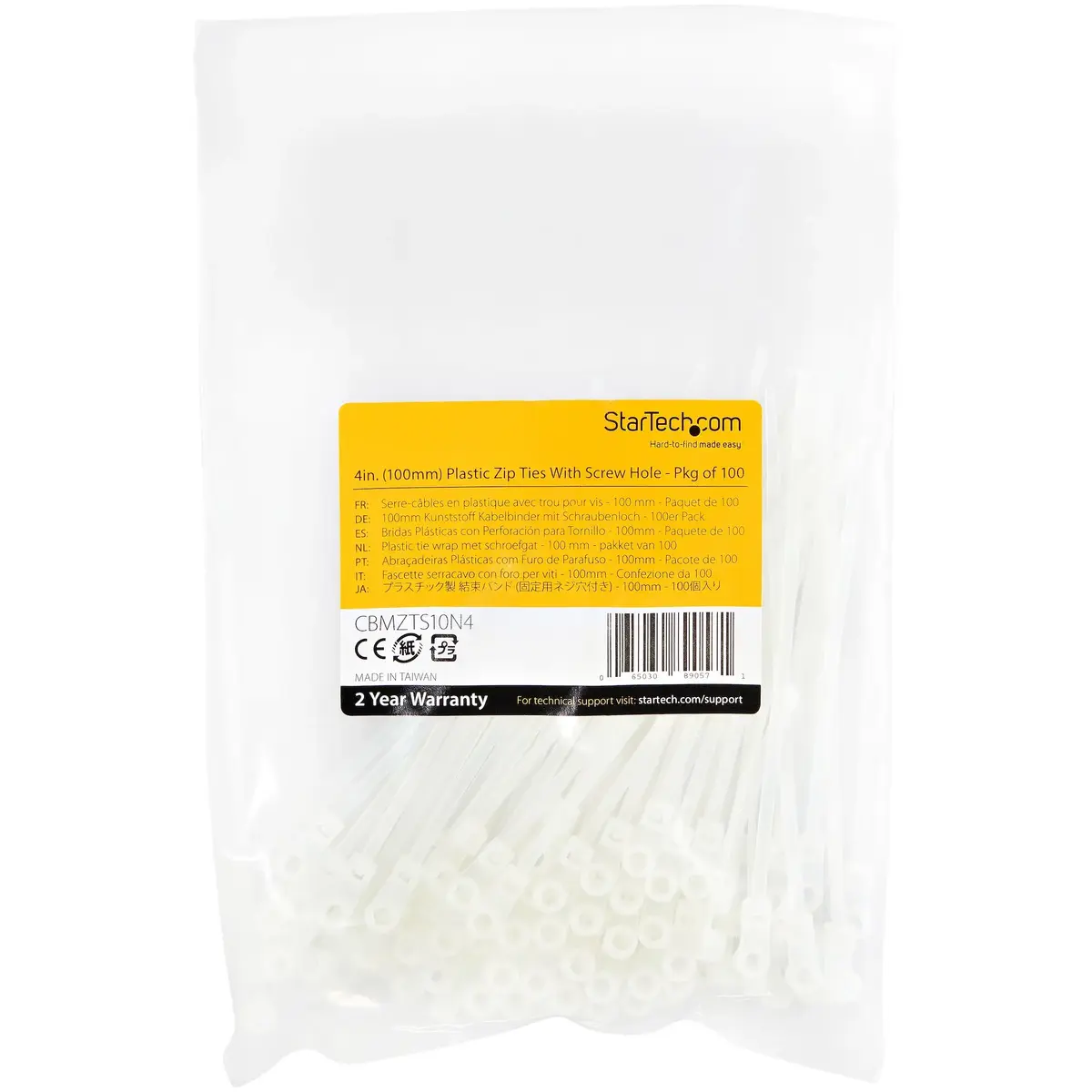 StarTech 4" Nylon 66 Cable Ties with Mounting Hole Photo 6