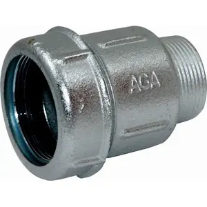 Compression fitting AGAflex for bare end of steel pipe, blue PE sleeve, male thread G 3/8"