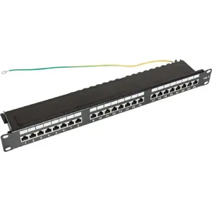 Patch panel TKH 19" 1U Category 6, 24x RJ45 FTP, black, model CCAS-PA6-24STP-O-2