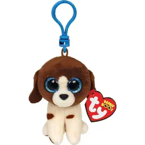 Plush keychain TY Beanie Boos Muddles brown-white dog 8.5 cm
