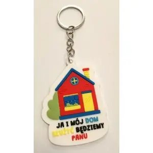 Keychain Szaron rubber key fob - house-shaped design - 'Me and My Home' motif