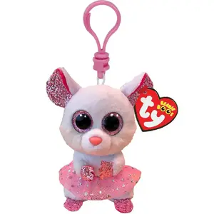 Плюшевая игрушка-клипса TY Beanie Boos Nina Mouse — маленькая мышка на клипсе