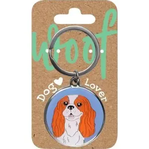 Keychain for dog owners by ty — spaniel design, metal ring, compact pendant