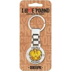 Keychain Pan Dragon I love Poland (Polska) metal key ring, model ILP-BRE-E-PL-02