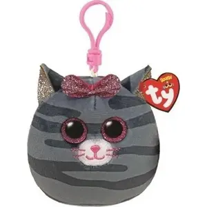 Keychain plush toy TY Squish-a-Boos KIKI gray cat 8.5 cm